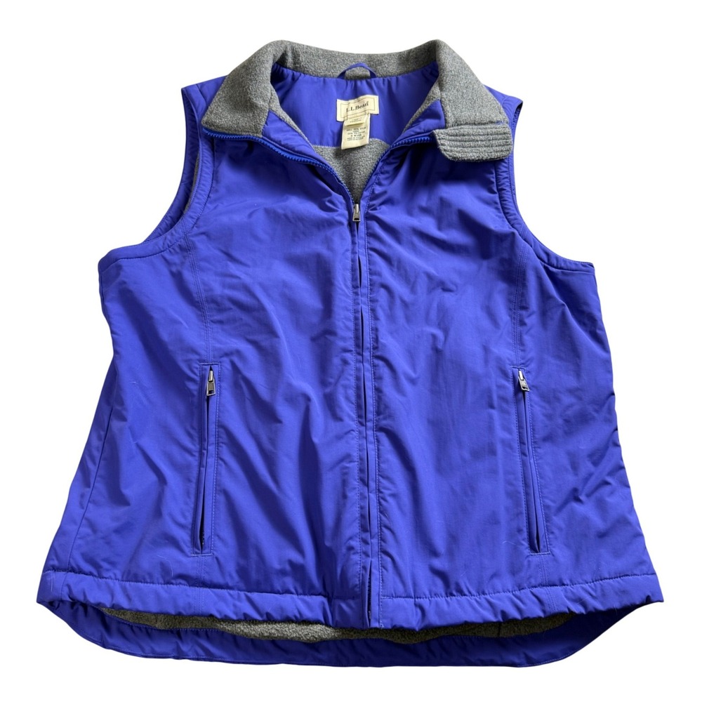 L.L. Bean Vest Women Medium Purple Fleece Lined Full Zip Outdoor Gorpcore Hiking